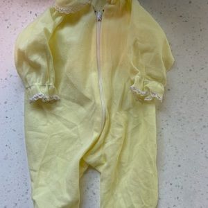 Vintage Yellow Baby Footie Sleeper 0-3 months